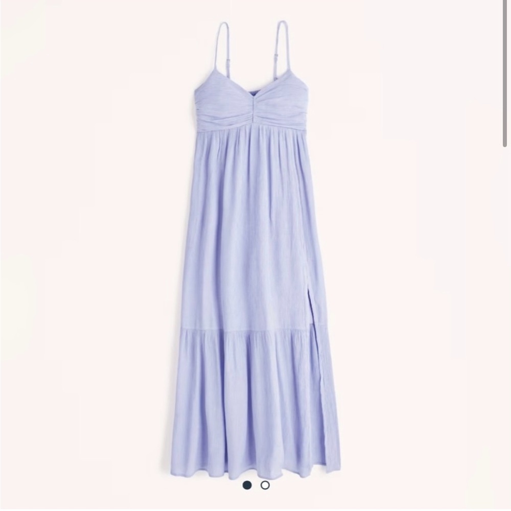 Abercrombie & Fitch Ruched Crinkle Maxi Dress